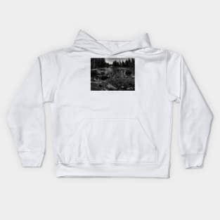 Down By The Stream - Black and White Kids Hoodie